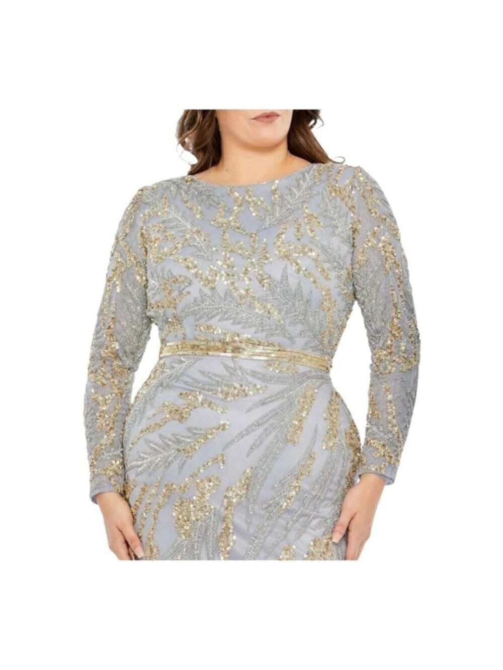 Mac Duggal Gown Size 22W Gray - Picture 2 of 9